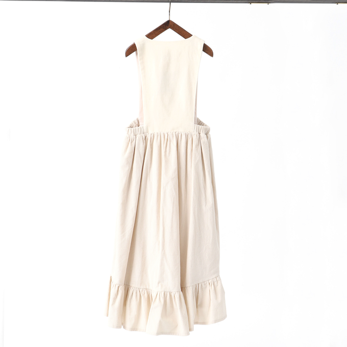 Popelin ポペリン<br>コーデュロイエプロンワンピース Ivory<br>Mod.34.5