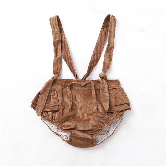 Popelin ポペリン<br>Babyフリルサスペンダーブルマパンツ Brown<br>Mod.12.3