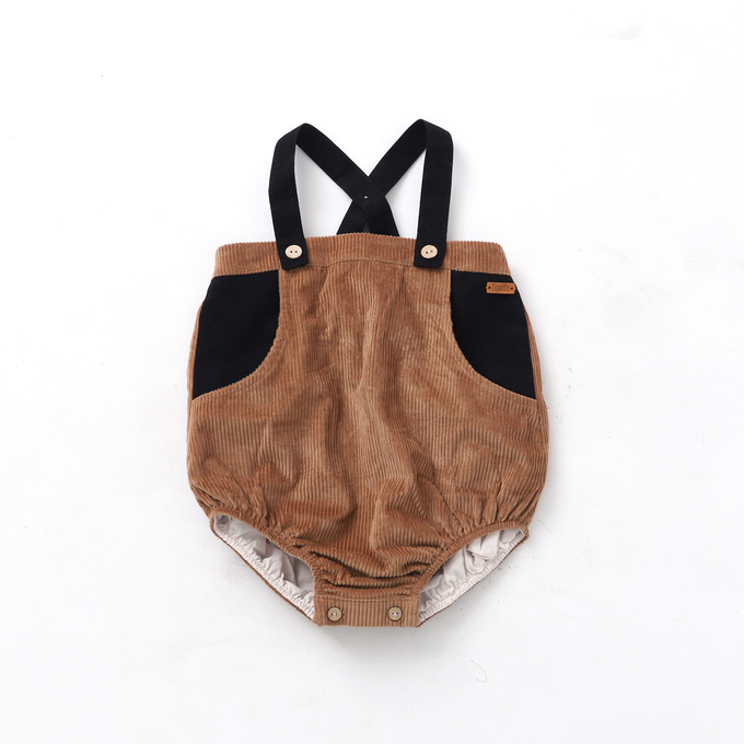 Popelin ポペリン<br>Babyコーデュロイサロペット Brown<br>Mod.7.1