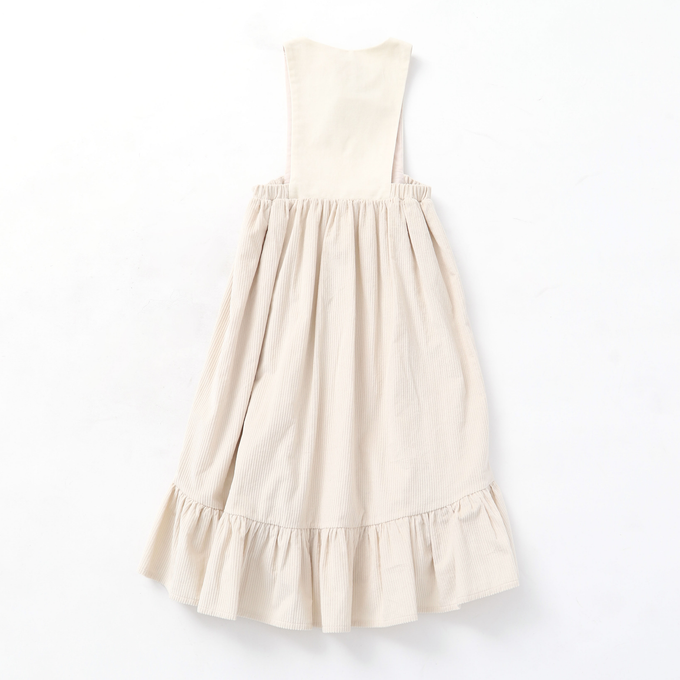 Popelin ポペリン<br>コーデュロイエプロンワンピース Ivory<br>Mod.34.5