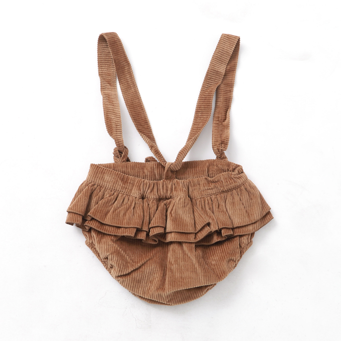 Popelin ポペリン<br>Babyフリルサスペンダーブルマパンツ Brown<br>Mod.12.3