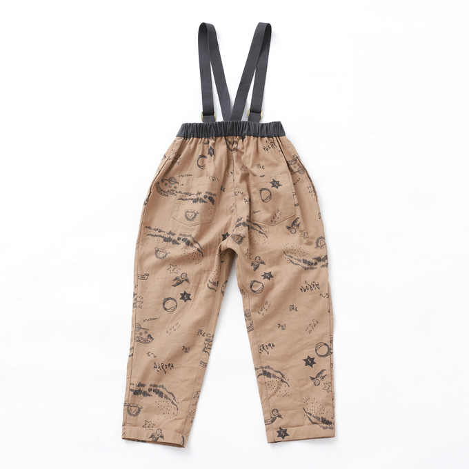 eLfinFolk エルフィンフォルク<br>AuRora tarina printed Suspenders pants<br>elf-232F04