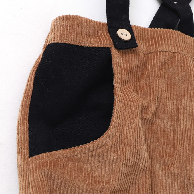 Popelin ポペリン<br>Babyコーデュロイサロペット Brown<br>Mod.7.1