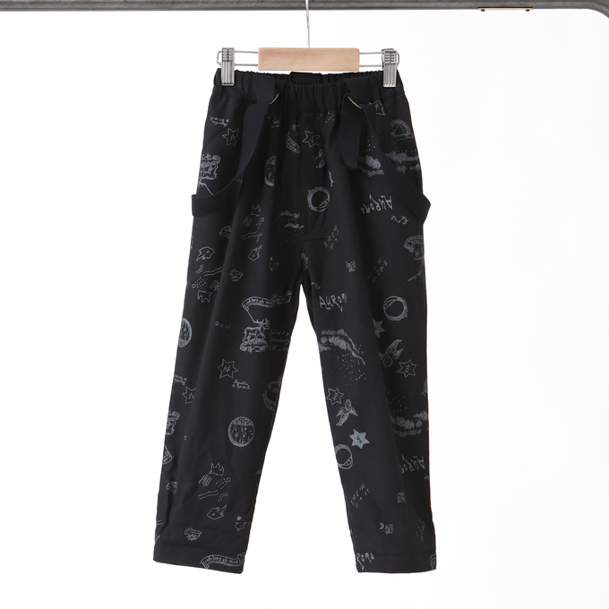 eLfinFolk エルフィンフォルク<br>AuRora tarina printed Suspenders pants<br>elf-232F04