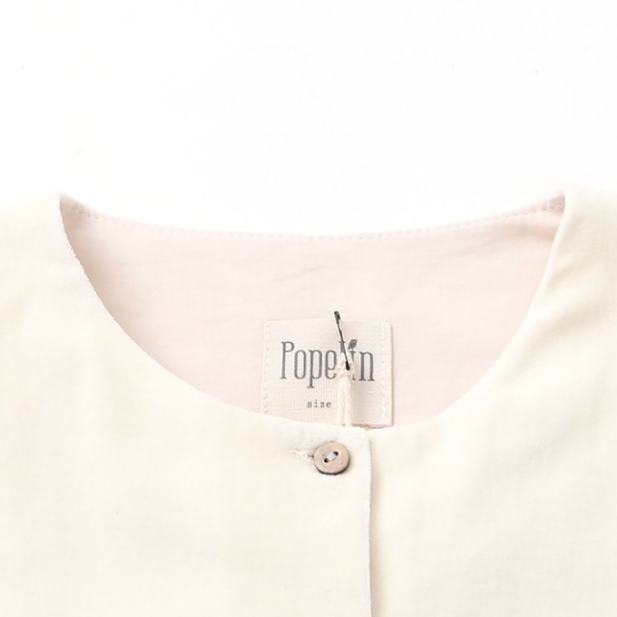 Popelin ポペリン<br>コーデュロイエプロンワンピース Ivory<br>Mod.34.5