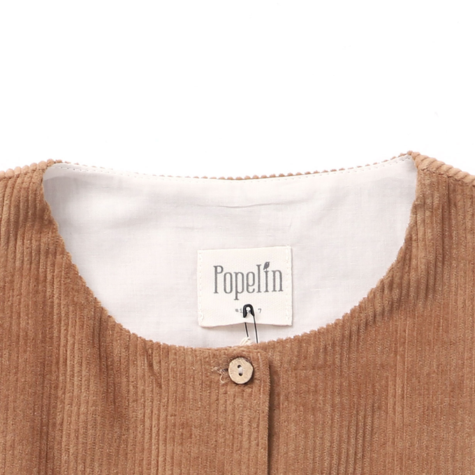 Popelin ポペリン<br>コーデュロイエプロンワンピース フラワー柄<br>Mod.34.2