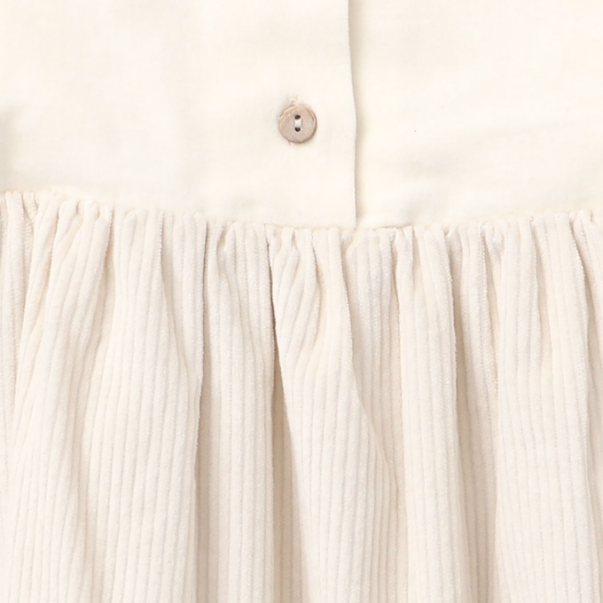 Popelin ポペリン<br>コーデュロイエプロンワンピース Ivory<br>Mod.34.5