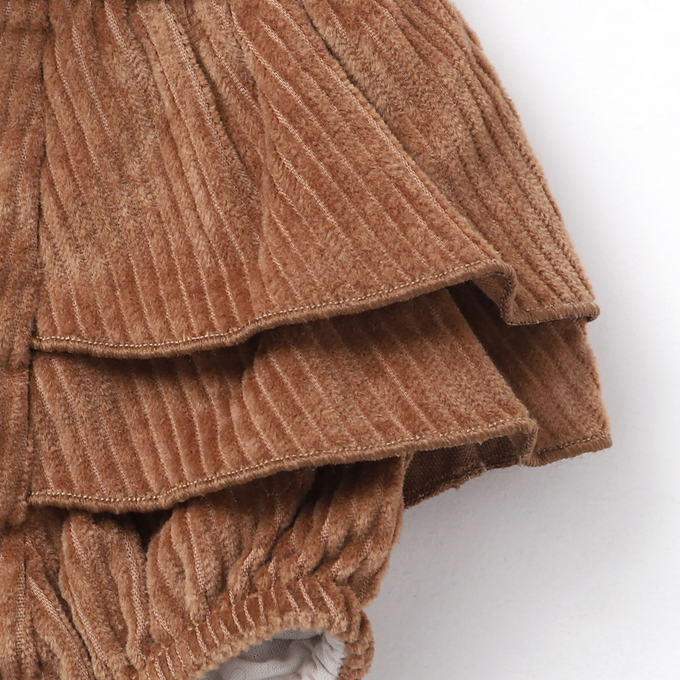Popelin ポペリン<br>Babyフリルサスペンダーブルマパンツ Brown<br>Mod.12.3