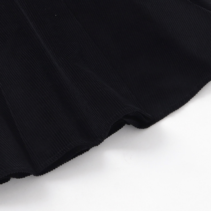 Popelin ポペリン<br>ノースリーブコーデユロイワンピース Black<br>Mod.35.4