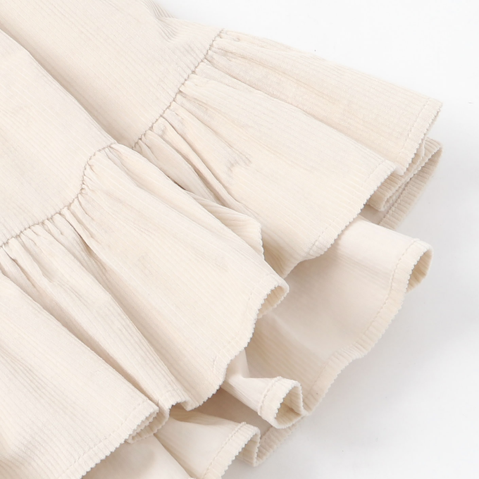 Popelin ポペリン<br>コーデュロイエプロンワンピース Ivory<br>Mod.34.5