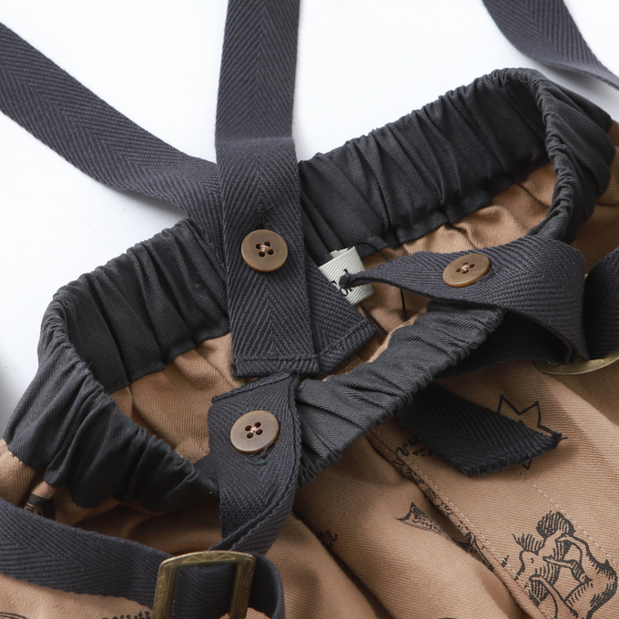 eLfinFolk エルフィンフォルク<br>AuRora tarina printed Suspenders pants<br>elf-232F04