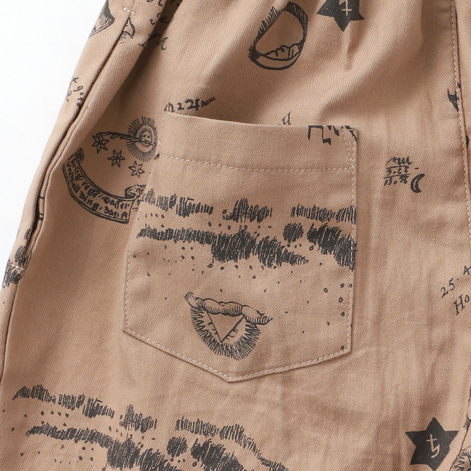 eLfinFolk エルフィンフォルク<br>AuRora tarina printed Suspenders pants<br>elf-232F04