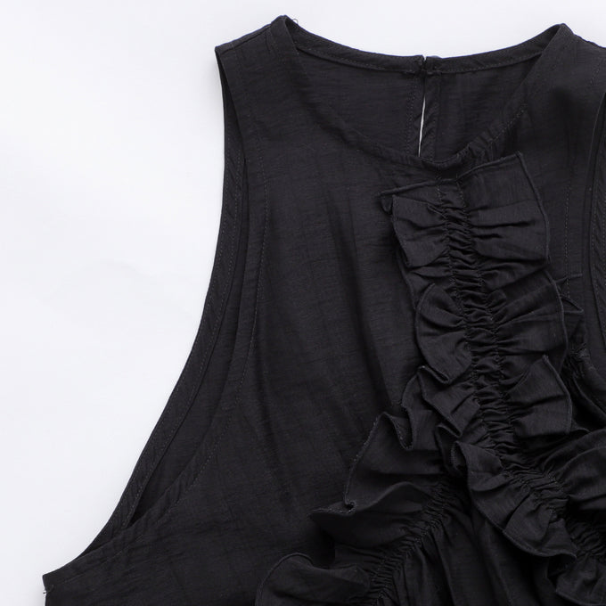 TOBOGGAN<br> トボガン<br>docking dress-long frill vest
