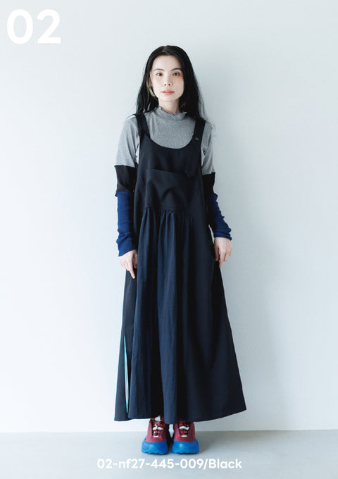 NUNUFORME<br> ヌヌフォルム<br>【27ssご予約 1月入荷予定】<br>ミックスエプロンワンピース<br>02-nf27-445-009