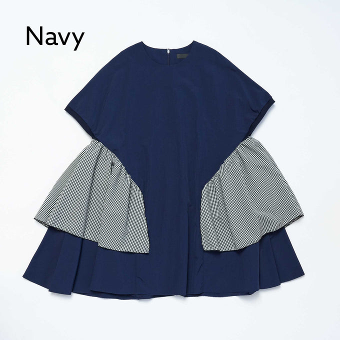 NUNUFORME<br> ヌヌフォルム<br>【27ssご予約 1月入荷予定】<br>サイドフリルワンピース<br>04-nf27-422-025