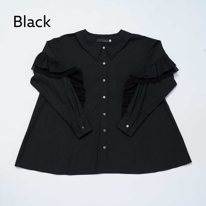 NUNUFORME<br> ヌヌフォルム<br>【27ssご予約 1月入荷予定】<br>ダブルフリルブラウス<br>05-nf27-557-031