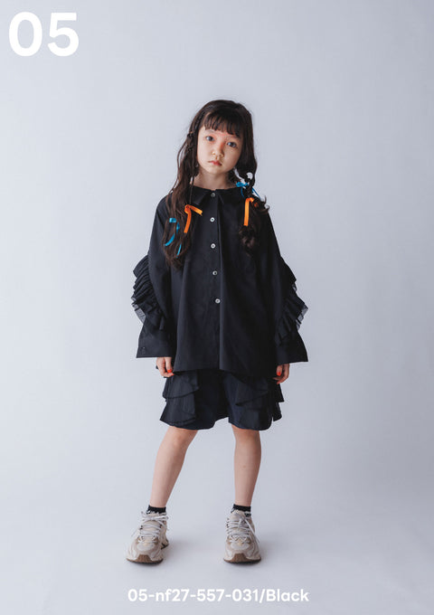 NUNUFORME<br> ヌヌフォルム<br>【27ssご予約 1月入荷予定】<br>ダブルフリルブラウス<br>05-nf27-557-031