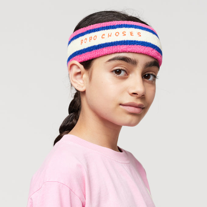 BOBOCHOSES<br>ボボショセス<br>Bobo Choses pink towel headband<br>124AI036