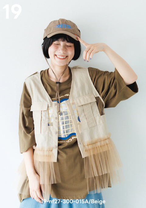 NUNUFORME<br> ヌヌフォルム<br>【27ssご予約 2月入荷予定】<br>アーミーフリルベスト<br>19-nf27-300-015