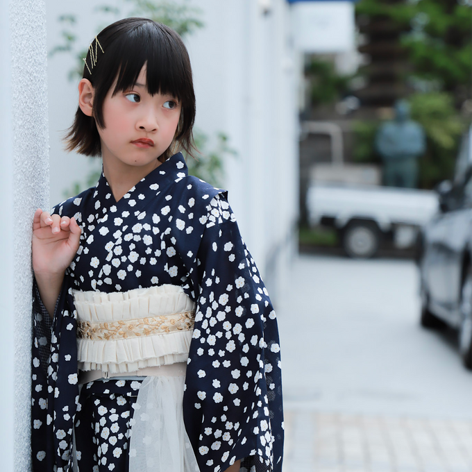 〈BOTTAN セパレート浴衣〉<br>キッズも大人っぽく纏めたい♫PARK MIXコーデ提案♡兵児帯1本セット