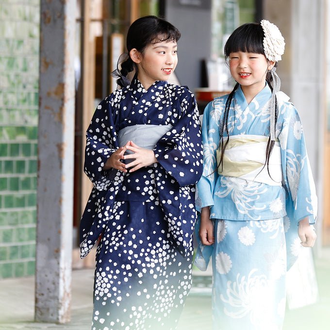 〈BOTTAN セパレート浴衣〉<br>キッズも大人っぽく纏めたい♫PARK MIXコーデ提案♡兵児帯1本セット