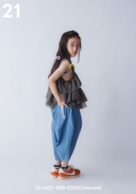 NUNUFORME<br> ヌヌフォルム<br>【27ssご予約 2月入荷予定】<br>レイヤードフリルビスチェ<br>21-nf27-559-025