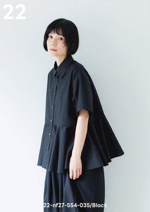 NUNUFORME<br> ヌヌフォルム<br>【27ssご予約 2月入荷予定】<br>ペプラムブラウス<br>22-nf27-554-035