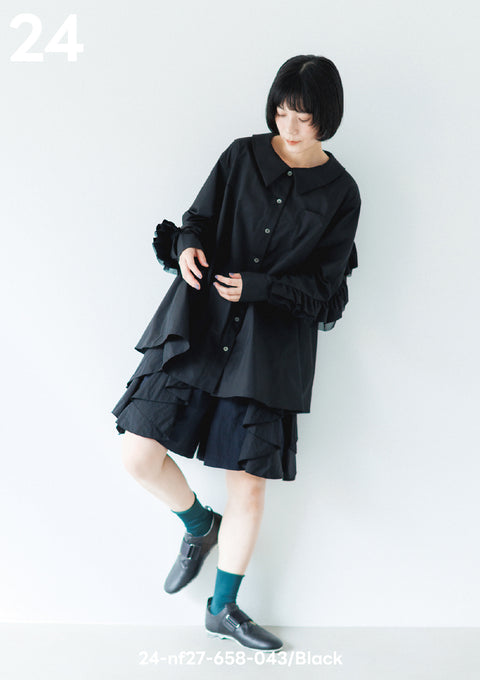 NUNUFORME<br> ヌヌフォルム<br>【27ssご予約 2月入荷予定】<br>フリルショートパンツ<br>24-nf27-658-043
