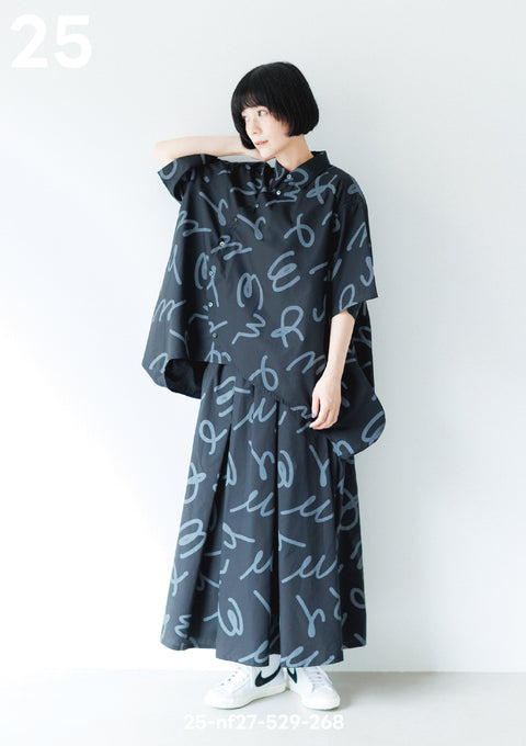 NUNUFORME<br> ヌヌフォルム<br>【27ssご予約 2月入荷予定】<br>半袖サークルシャツ<br>25-nf27-529-268