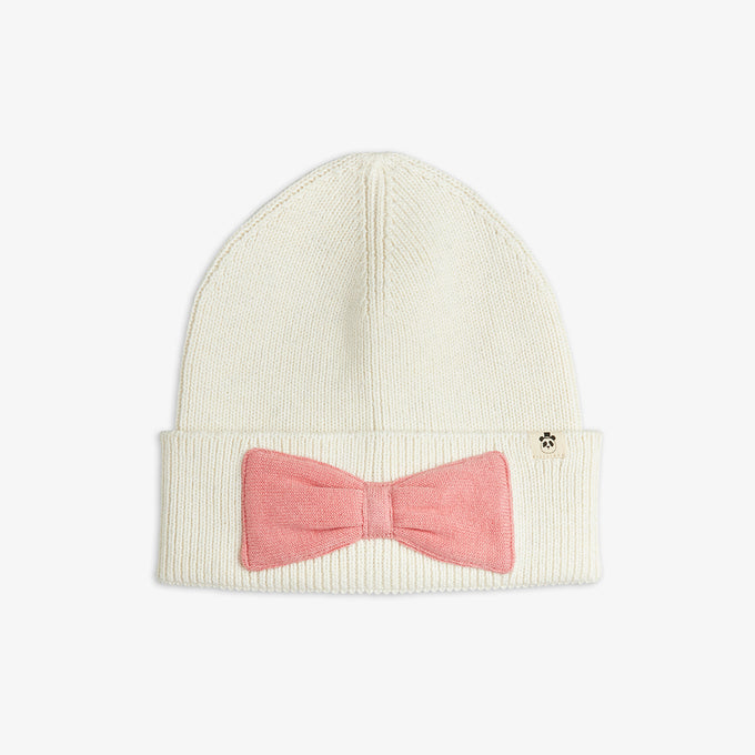 minirodini <br>ミニロディーニ<br>Knitted wool blend beanie w bow<br>26765114