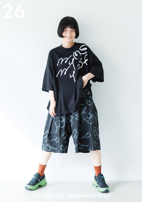 NUNUFORME<br> ヌヌフォルム<br>【27ssご予約 2月入荷予定】<br>うねうねロゴショートパンツ<br>26-nf27-633-268
