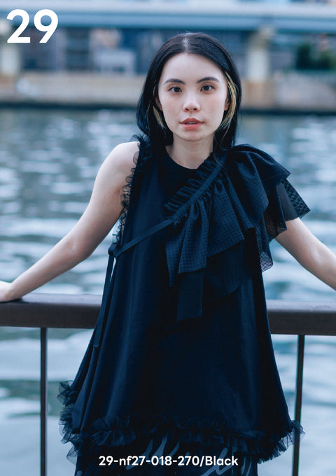 NUNUFORME<br> ヌヌフォルム<br>【27ssご予約 2月入荷予定】<br>マルチウェイフリルケープ<br>29-nf27-018-270