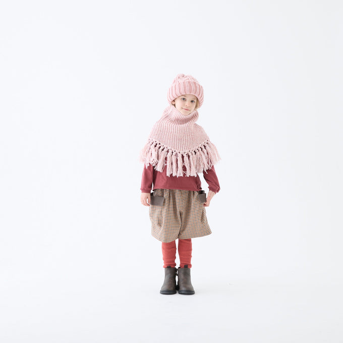 eLfinFolk <br>エルフィンフォルク<br>【26awご予約9月入荷予定】<br>Nep Yarn Rib Knit Cape<br>16_elf-262K27