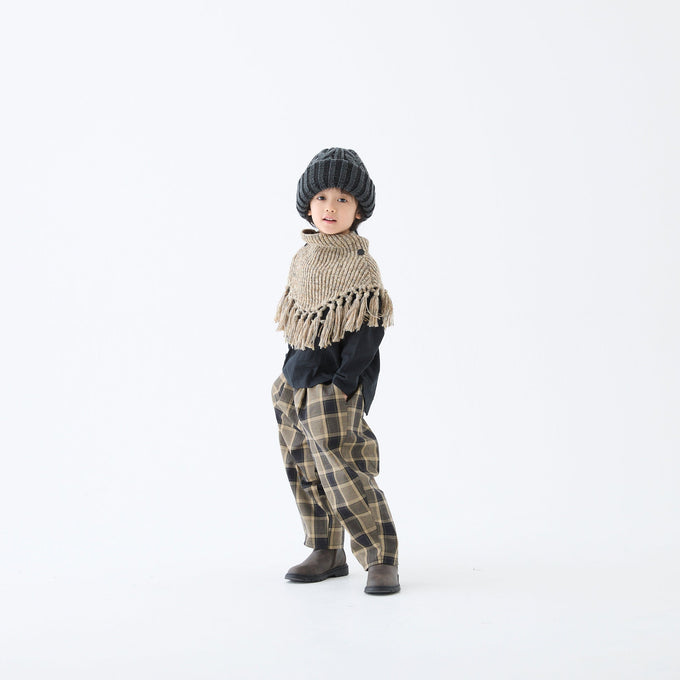 eLfinFolk <br>エルフィンフォルク<br>【26awご予約9月入荷予定】<br>Nep Yarn Rib Knit Cape<br>16_elf-262K27