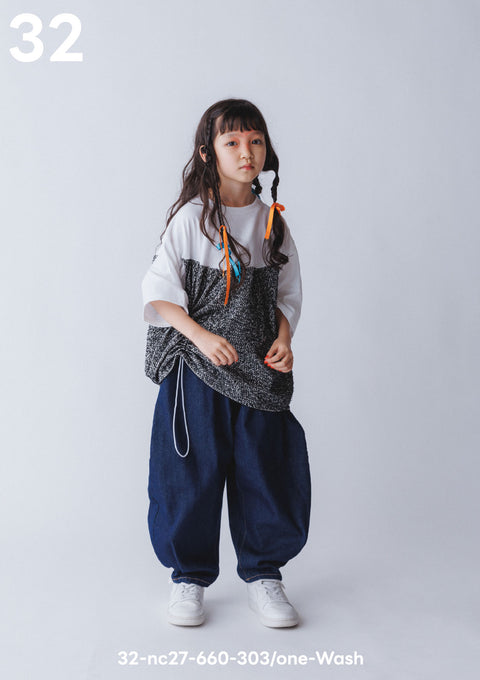 NUNUFORME<br> ヌヌフォルム<br>【27ssご予約 2月入荷予定】<br>デニムヘムタックカーブパンツ<br>32-nc27-660-303