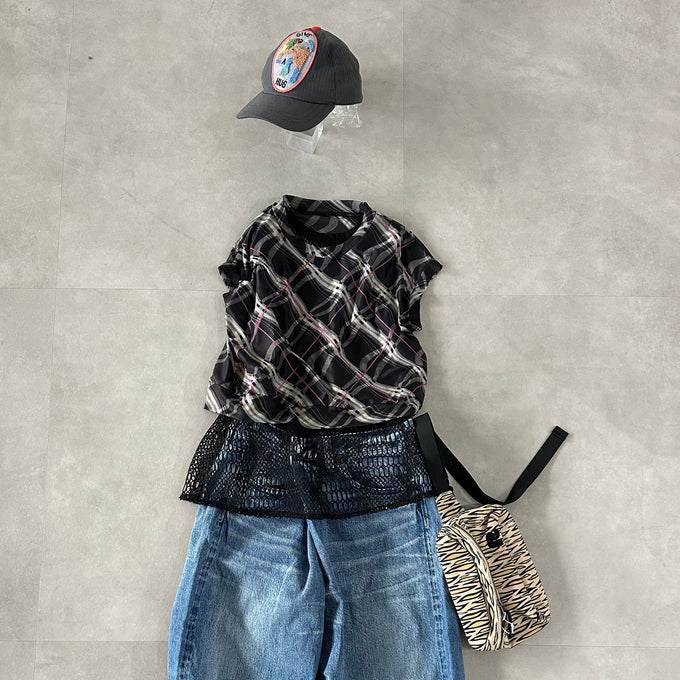 TOBOGGAN<br> トボガン<br>sheer half vest