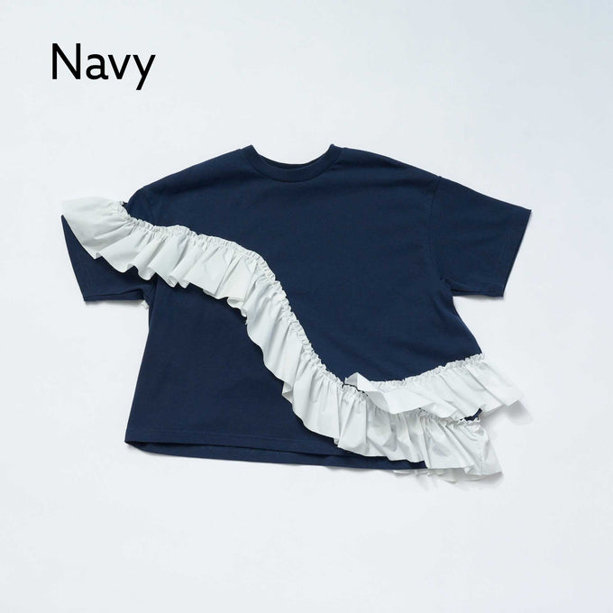 NUNUFORME<br> ヌヌフォルム<br>【27ssご予約 2月入荷予定】<br>新型ラウンドフリルTシャツ<br>37-nc27-830-729