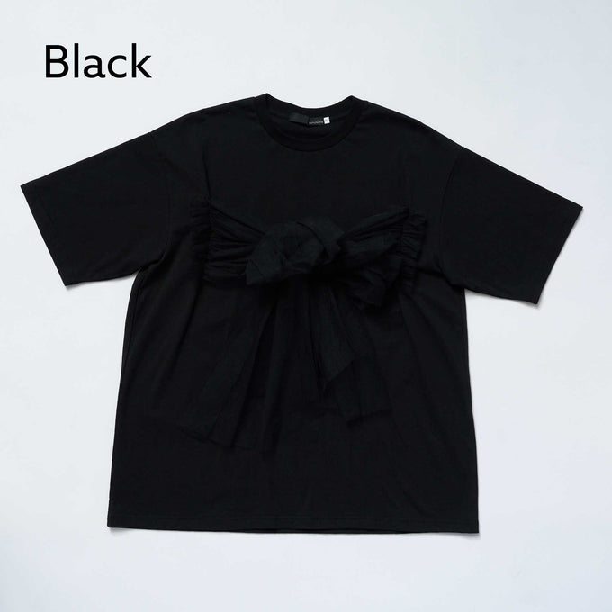 NUNUFORME<br> ヌヌフォルム<br>【27ssご予約 2月入荷予定】<br>チュールリボンTシャツ<br>39-nc27-854-729