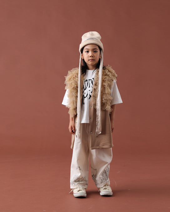 TOBOGGAN<br> トボガン<br>tulle tulle V-neck vest