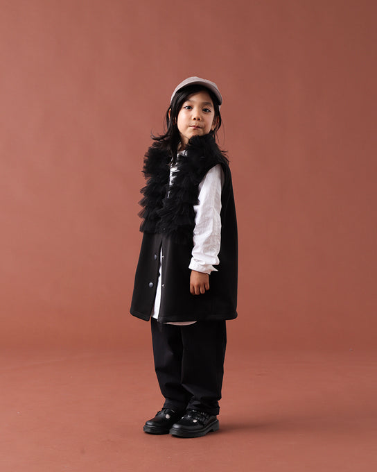 TOBOGGAN<br> トボガン<br>tulle tulle V-neck vest