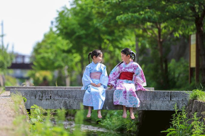 PARK MADE IN KYOTO Select<br>KIDS YUKATA<br>キッズ浴衣 兵児帯2点セット<br>セパレートワンピースタイプ