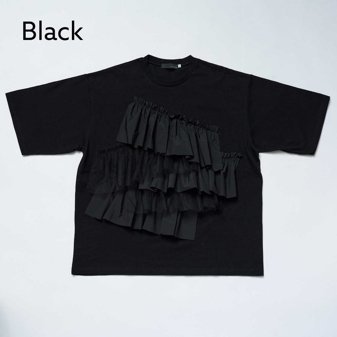NUNUFORME<br> ヌヌフォルム<br>【27ssご予約 2月入荷予定】<br>ミルフィーユフリルTシャツ<br>44-nc27-861-731