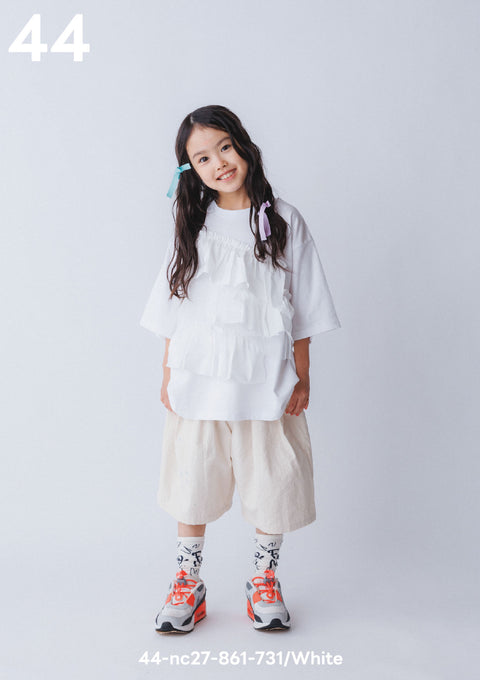 NUNUFORME<br> ヌヌフォルム<br>【27ssご予約 2月入荷予定】<br>ミルフィーユフリルTシャツ<br>44-nc27-861-731