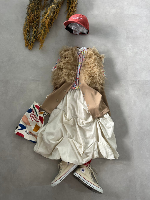 TOBOGGAN<br> トボガン<br>tulle tulle V-neck vest