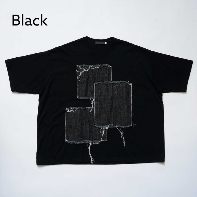 NUNUFORME<br> ヌヌフォルム<br>【27ssご予約 3月入荷予定】<br>デニムパッチTシャツ<br>49-nf27-865-505