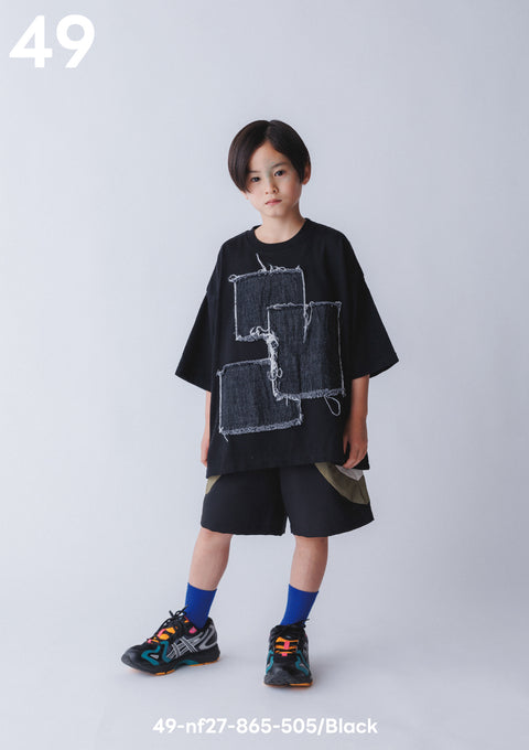 NUNUFORME<br> ヌヌフォルム<br>【27ssご予約 3月入荷予定】<br>デニムパッチTシャツ<br>49-nf27-865-505
