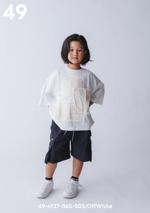 NUNUFORME<br> ヌヌフォルム<br>【27ssご予約 3月入荷予定】<br>デニムパッチTシャツ<br>49-nf27-865-505
