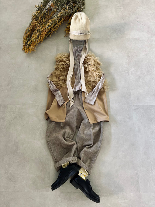 TOBOGGAN<br> トボガン<br>tulle tulle V-neck vest