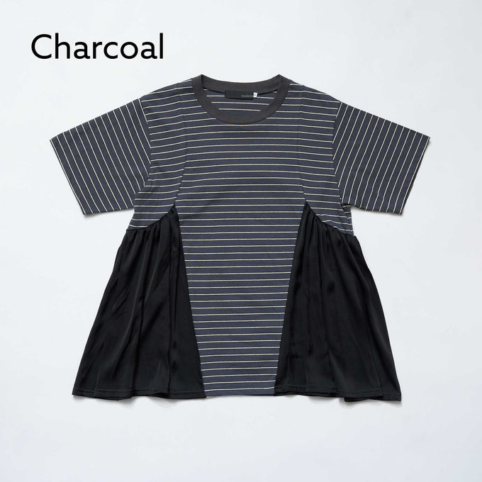 NUNUFORME<br> ヌヌフォルム<br>【27ssご予約 3月入荷予定】<br>サイドギャザーTシャツ<br>53-nf27-858-726