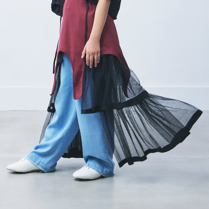 TOBOGGAN<br> トボガン<br>【27ssご予約 11月下旬入荷予定】<br>furi flare tulle(1st collection revival)